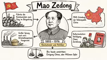 Vorschau - Arbeitsblätter - AB mit Fragen zum Thema "Mao Zedong" + Lösungsblatt + Infografik - Seite 1
