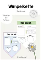 Vorschau - Mal- und Bastelvorlagen - Wimpel - Einschulung - Das bin ich - Steckbriefe - Deckblatt