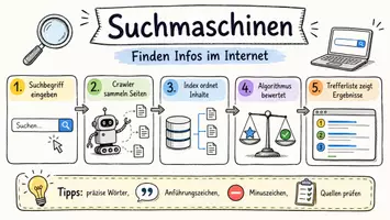 Vorschau - Arbeitsblätter - Arbeitsblatt "Suchmaschine" + Onlineübung & MP3 + Mindmap + Infografik - Seite 1