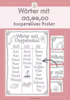 Vorschau - Poster - Wörter mit doppeltem Vokal aa, oo, ee - kooperatives Poster ca. 49x74 cm - Deckblatt