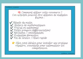Aperçu - Feuilles d'exercices - 32 cartes rituels du matin CE2 – Français & Maths Période 5 - Page 2