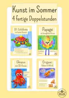 Vorschau - Mal- und Bastelvorlagen - Pixelkunst Sommereis - Kunst Grundschule Klasse 2 und 3 - Pixelart Sommer - Seite 2