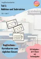 Vorschau - Aufgabenkarten - Kopfrechnen mit der Kartei 1 - Addition und Subtraktion - Deckblatt