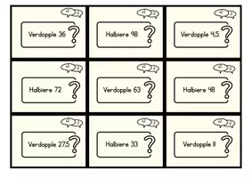 Vorschau - Aufgabenkarten - Kopfrechnen mit der Kartei 2 - Verdoppeln und Halbieren - Seite 2