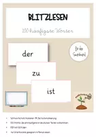 Vorschau - Präsentationen/Tafelbilder - Blitzlesen 100 häufigste Wörter (Smartboard) Schulanfang - Deckblatt