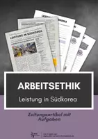 Vorschau - Arbeitsblätter - Arbeitsethik ⎮ Leistung in Südkorea - Zeitungsartikel und Aufgaben für Klasse 9 bis 10 - Deckblatt