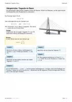 Vorschau - Arbeitsblätter - Anwendung Analytische Geometrie: Hängebrücke Tragseile im Raum - Seite 1
