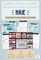 Vorschau - Unterrichtsreihen - Haie - Arbeitsblätter, Lapbook & Wissenskartei - Deckblatt