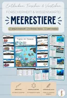 Vorschau - Unterrichtsreihen - Meerestiere Lapbook & Wissenskartei | Sachunterricht - Deckblatt