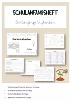 Vorschau - Arbeitsblätter - Schulanfangsheftchen Vorläuferfähigkeiten - Deckblatt