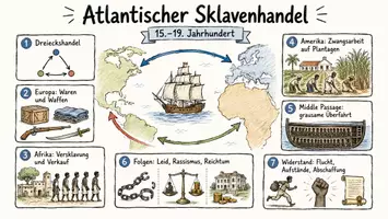 Vorschau - Arbeitsblätter - Arbeitsblätter zum Thema "Atlantischer Sklavenhandel" + Lösung & MP3 + Mindmap + Infografik - Seite 1