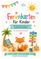 Vorschau - Bildkarten - Ferienkarten Kinder | 28 Ferien Karten zum Ausdrucken | Abschied Schule Kindergarten Hort | Positive Botschaften - PDF Download - Deckblatt