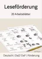 Vorschau - Arbeitsblätter - 20 Arbeitsblätter "Leseförderung" - DaZ, Förderunterricht, LRS - Deckblatt