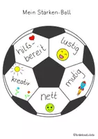 Vorschau - Arbeitsblätter - Meine Stärken ☀️ Stärkenball ⚽ Selbstreflexion - Deckblatt
