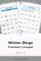 Vorschau - Spiele - Bingo Winter Grundschule – Freiarbeit Lernspiel | Winterwörter & Aktivitäten | Klasse 2–4 - Deckblatt