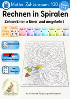 Vorschau - Arbeitsblätter - Rechnen in Spiralen: ZehnerEiner ± Einer und umgekehrt, ohne Zehnerübergang (± Lehrgang bis 100, Stufe 1e/8) - Deckblatt
