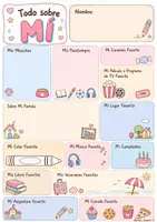 Vista previa - Hojas de trabajo - Todo sobre mí – Plantillas creativas para presentarse en español - Portada