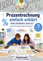 Vorschau - Merkblätter - Prozentrechnung Klasse 7 Einführung – Mathematik - Deckblatt