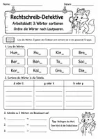 Vorschau - Arbeitsblätter - Rechtschreibung Klasse 3: d/t, g/k und b/p üben - Seite 3