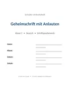 Vorschau - Arbeitsblätter - Deutsch Klasse 1 - Buchstaben & Wortarten - Seite 1