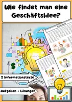 Vorschau - Arbeitsblätter - Wie findet man eine Geschäftsidee? - Deckblatt