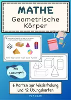 Vorschau - Arbeitsblätter - Übungskartei: Geometrische Körper mit 12 Übungskarten - Deckblatt