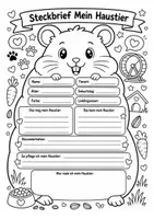 Vorschau - Arbeitsblätter - Steckbrief Haustier Hamster - Seite 2