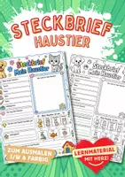 Vorschau - Arbeitsblätter - Steckbrief mein Haustier - Deckblatt