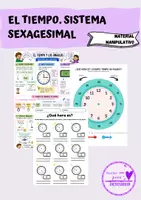 Vista previa - Hojas de trabajo - El Tiempo. Sistema Sexagesimal - Reloj Manipulativo - Portada