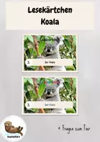 Vorschau - Aufgabenkarten - Lesekärtchen- Der Koala (+Silbenschrift) - Deckblatt