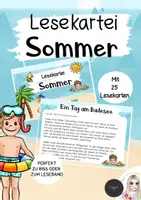 Vorschau - Aufgabenkarten - Lesen Klasse 2 und 3 - Lesekartei Sommer - Deckblatt