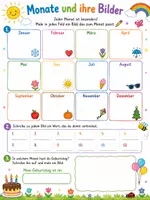 Vorschau - Arbeitsblätter - Monate Arbeitsblatt Klasse 2 3 Aufgaben Sachunterricht Sachkunde Download gratis kostenlos Grundschule Jahreszeiten Kalender Zeit - Deckblatt