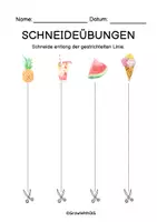 Vorschau - Arbeitsblätter - Schneideübungen Sommerferien | Sommermotive ✂️ 🍍☀️ - Deckblatt
