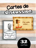 Aperçu - Fiches - 32 cartes de discussion Feelings | 16 questions et 16 amorces de phrases | Activité orale SEL à imprimer - Page de couverture