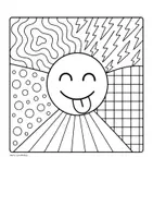 Vorschau - Mal- und Bastelvorlagen - Pop Art Smileys | Ausmalbilder | Sommer Kunst - Seite 2
