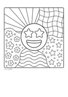 Vorschau - Mal- und Bastelvorlagen - Pop Art Smileys | Ausmalbilder | Sommer Kunst - Seite 3
