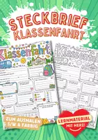 Vorschau - Arbeitsblätter - Klassenfahrt Steckbrief Rückblick - Deckblatt