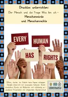 Vorschau - Stundenentwürfe - Drucklos unterrichten: Was ist der Mensch - Menschenwürde und Menschenrechte - Deckblatt