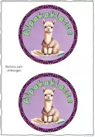 Vorschau - Mal- und Bastelvorlagen - Buttons Alpaka & Lama – Klassentier Alpakaklasse Lamaklasse | 4 Vorlagen zum Ausmalen & Basteln - Seite 1
