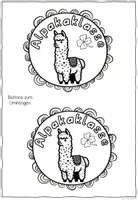 Vorschau - Mal- und Bastelvorlagen - Buttons Alpaka & Lama – Klassentier Alpakaklasse Lamaklasse | 4 Vorlagen zum Ausmalen & Basteln - Seite 3
