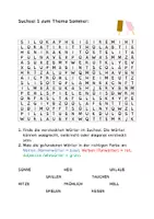 Vorschau - Arbeitsblätter - Sommer-Suchsel: Wörter finden und markieren - Deckblatt