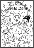 Vorschau - Mal- und Bastelvorlagen - Ausmalbilder zum Kindertag - Kinderrechte endecken & gestalten - Seite 2