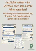 Vorschau - Arbeitsblätter - Geschichte retten! – Der Griechen-Code: Was machte Athen besonders? - Deckblatt