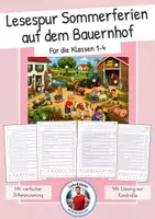 Vorschau - Arbeitsblätter - Lesespur Bauernhof Sommerferien - Klasse 1 bis 4 (auch in Silbenschrift) - Deckblatt