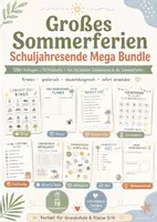 Vorschau - Spiele - Sommerferien Schuljahresende Mega Bundle – 136+ kreative Vorlagen für die letzten Schultage - Deckblatt