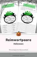 Vorschau - Arbeitsblätter - Halloween-Reimpaare finden – Reimwörter erkennen mit Selbstkontrolle | Deutsch 2. Klasse - Deckblatt