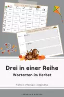 Vorschau - Spiele - Spielend Wortarten lernen - Sprachspiel im Herbst mit Selbstkontrolle - Deckblatt