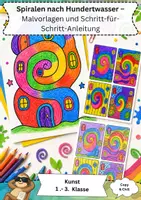 Vorschau - Arbeitsblätter - Hundertwasser Spiralen Kunst Klasse 1–3 - Deckblatt