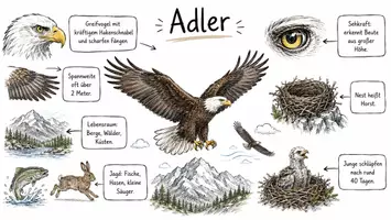 Vorschau - Arbeitsblätter - Lernposter + Arbeitsblätter zum Thema "Adler" + Lösung & MP3 + Mindmap + Infografik - Seite 2