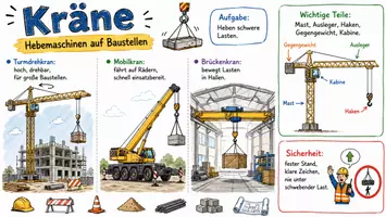 Vorschau - Arbeitsblätter - Arbeitsblätter zum Thema "Kran" + Lösung & MP3 + Mindmap + Infografik - Seite 1